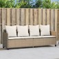 vidaXL Sonnenliege mit Kissen Beige Poly Rattan vidaXL Sonnenliege mit Kissen Beige Poly Rattan