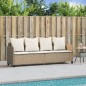 vidaXL Sonnenliege mit Kissen Beige Poly Rattan vidaXL Sonnenliege mit Kissen Beige Poly Rattan