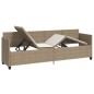 vidaXL Sonnenliege mit Kissen Beige Poly Rattan vidaXL Sonnenliege mit Kissen Beige Poly Rattan