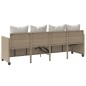 vidaXL Sonnenliege mit Kissen Beige Poly Rattan vidaXL Sonnenliege mit Kissen Beige Poly Rattan