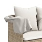 vidaXL Sonnenliege mit Kissen Beige Poly Rattan vidaXL Sonnenliege mit Kissen Beige Poly Rattan