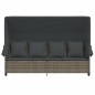 vidaXL Sonnenliege mit Dach und Kissen Grau Poly Rattan vidaXL Sonnenliege mit Dach und Kissen Grau Poly Rattan