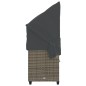 vidaXL Sonnenliege mit Dach und Kissen Grau Poly Rattan vidaXL Sonnenliege mit Dach und Kissen Grau Poly Rattan