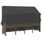 vidaXL Sonnenliege mit Dach und Kissen Grau Poly Rattan vidaXL Sonnenliege mit Dach und Kissen Grau Poly Rattan