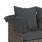 vidaXL Sonnenliege mit Dach und Kissen Grau Poly Rattan vidaXL Sonnenliege mit Dach und Kissen Grau Poly Rattan