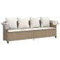 vidaXL Sonnenliege mit Dach und Kissen Beige Poly Rattan vidaXL Sonnenliege mit Dach und Kissen Beige Poly Rattan