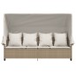 vidaXL Sonnenliege mit Dach und Kissen Beige Poly Rattan vidaXL Sonnenliege mit Dach und Kissen Beige Poly Rattan