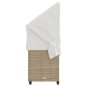 vidaXL Sonnenliege mit Dach und Kissen Beige Poly Rattan vidaXL Sonnenliege mit Dach und Kissen Beige Poly Rattan