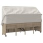 vidaXL Sonnenliege mit Dach und Kissen Beige Poly Rattan vidaXL Sonnenliege mit Dach und Kissen Beige Poly Rattan