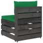 vidaXL Modulares Mittelsofa mit Kissen Grau Imprägniertes Holz vidaXL Modulares Mittelsofa mit Kissen Grau Imprägniertes Holz