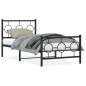 vidaXL Bettgestell mit Kopf- und Fußteil Metall Schwarz 90x190 cm vidaXL Bettgestell mit Kopf- und Fußteil Metall Schwarz 90x190 cm