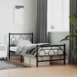 vidaXL Bettgestell mit Kopf- und Fußteil Metall Schwarz 90x190 cm vidaXL Bettgestell mit Kopf- und Fußteil Metall Schwarz 90x190 cm