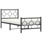 vidaXL Bettgestell mit Kopf- und Fußteil Metall Schwarz 90x190 cm vidaXL Bettgestell mit Kopf- und Fußteil Metall Schwarz 90x190 cm