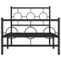 vidaXL Bettgestell mit Kopf- und Fußteil Metall Schwarz 90x190 cm vidaXL Bettgestell mit Kopf- und Fußteil Metall Schwarz 90x190 cm