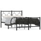 vidaXL Bettgestell mit Kopf- und Fußteil Metall Schwarz 120x190 cm vidaXL Bettgestell mit Kopf- und Fußteil Metall Schwarz 120x190 cm