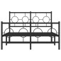 vidaXL Bettgestell mit Kopf- und Fußteil Metall Schwarz 120x190 cm vidaXL Bettgestell mit Kopf- und Fußteil Metall Schwarz 120x190 cm