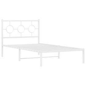 vidaXL Bettgestell mit Kopfteil Metall Weiß 100x190 cm