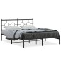 vidaXL Bettgestell mit Kopfteil Metall Schwarz 160x200 cm vidaXL Bettgestell mit Kopfteil Metall Schwarz 160x200 cm