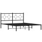 vidaXL Bettgestell mit Kopfteil Metall Schwarz 160x200 cm vidaXL Bettgestell mit Kopfteil Metall Schwarz 160x200 cm