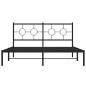 vidaXL Bettgestell mit Kopfteil Metall Schwarz 160x200 cm vidaXL Bettgestell mit Kopfteil Metall Schwarz 160x200 cm