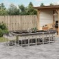 vidaXL 15-tlg. Garten-Essgruppe mit Kissen Hellgrau Poly Rattan vidaXL 15-tlg. Garten-Essgruppe mit Kissen Hellgrau Poly Rattan