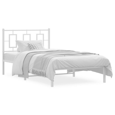 vidaXL Bettgestell mit Kopfteil Metall Weiß 100x190 cm