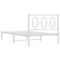 vidaXL Bettgestell mit Kopfteil Metall Weiß 100x190 cm vidaXL Bettgestell mit Kopfteil Metall Weiß 100x190 cm