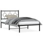 vidaXL Bettgestell mit Kopfteil Metall Schwarz 100x190 cm vidaXL Bettgestell mit Kopfteil Metall Schwarz 100x190 cm