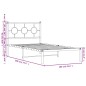 vidaXL Bettgestell mit Kopfteil Metall Schwarz 100x190 cm vidaXL Bettgestell mit Kopfteil Metall Schwarz 100x190 cm