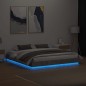 vidaXL Bettgestell mit LED Betongrau 180x200 cm vidaXL Bettgestell mit LED Betongrau 180x200 cm
