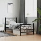 vidaXL Bettgestell mit Kopf- und Fußteil Metall Schwarz 75x190 cm vidaXL Bettgestell mit Kopf- und Fußteil Metall Schwarz 75x190 cm