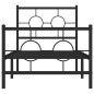 vidaXL Bettgestell mit Kopf- und Fußteil Metall Schwarz 75x190 cm vidaXL Bettgestell mit Kopf- und Fußteil Metall Schwarz 75x190 cm