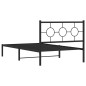 vidaXL Bettgestell mit Kopfteil Metall Schwarz 107x203 cm vidaXL Bettgestell mit Kopfteil Metall Schwarz 107x203 cm