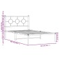 vidaXL Bettgestell mit Kopfteil Metall Schwarz 107x203 cm vidaXL Bettgestell mit Kopfteil Metall Schwarz 107x203 cm