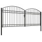 vidaXL Zauntor Doppelflügel Gewölbte Spitze Stahl 400 x 175 cm Schwarz vidaXL Zauntor Doppelflügel Gewölbte Spitze Stahl 400 x 175 cm Schwarz