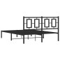 vidaXL Bettgestell mit Kopfteil Metall Schwarz 140x190 cm vidaXL Bettgestell mit Kopfteil Metall Schwarz 140x190 cm