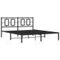 vidaXL Bettgestell mit Kopfteil Metall Schwarz 150x200 cm vidaXL Bettgestell mit Kopfteil Metall Schwarz 150x200 cm