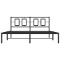 vidaXL Bettgestell mit Kopfteil Metall Schwarz 150x200 cm vidaXL Bettgestell mit Kopfteil Metall Schwarz 150x200 cm