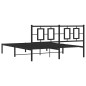 vidaXL Bettgestell mit Kopfteil Metall Schwarz 150x200 cm vidaXL Bettgestell mit Kopfteil Metall Schwarz 150x200 cm