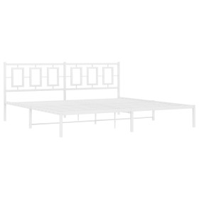 vidaXL Bettgestell mit Kopfteil Metall Weiß 200x200 cm