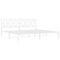 vidaXL Bettgestell mit Kopfteil Metall Weiß 200x200 cm vidaXL Bettgestell mit Kopfteil Metall Weiß 200x200 cm