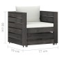 7-tlg. Garten-Lounge-Set mit Kissen Grau Imprägniertes Holz 7-tlg. Garten-Lounge-Set mit Kissen Grau Imprägniertes Holz