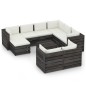 10-tlg. Garten-Lounge-Set mit Kissen Grau Imprägniertes Holz 10-tlg. Garten-Lounge-Set mit Kissen Grau Imprägniertes Holz
