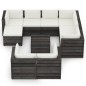10-tlg. Garten-Lounge-Set mit Kissen Grau Imprägniertes Holz 10-tlg. Garten-Lounge-Set mit Kissen Grau Imprägniertes Holz