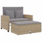 vidaXL Gartensofa mit Kissen 2-Sitzer Beige Poly Rattan vidaXL Gartensofa mit Kissen 2-Sitzer Beige Poly Rattan