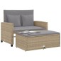 vidaXL Gartensofa mit Kissen 2-Sitzer Beige Poly Rattan vidaXL Gartensofa mit Kissen 2-Sitzer Beige Poly Rattan