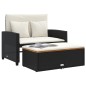 vidaXL Gartensofa mit Kissen 2-Sitzer Schwarz Poly Rattan&Akazienholz vidaXL Gartensofa mit Kissen 2-Sitzer Schwarz Poly Rattan&Akazienholz