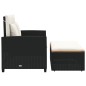 vidaXL Gartensofa mit Kissen 2-Sitzer Schwarz Poly Rattan&Akazienholz vidaXL Gartensofa mit Kissen 2-Sitzer Schwarz Poly Rattan&Akazienholz