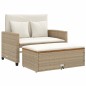 vidaXL Gartensofa mit Kissen 2-Sitzer Beige Poly Rattan & Akazienholz vidaXL Gartensofa mit Kissen 2-Sitzer Beige Poly Rattan & Akazienholz