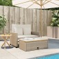 vidaXL Gartensofa mit Kissen 2-Sitzer Beige Poly Rattan & Akazienholz vidaXL Gartensofa mit Kissen 2-Sitzer Beige Poly Rattan & Akazienholz